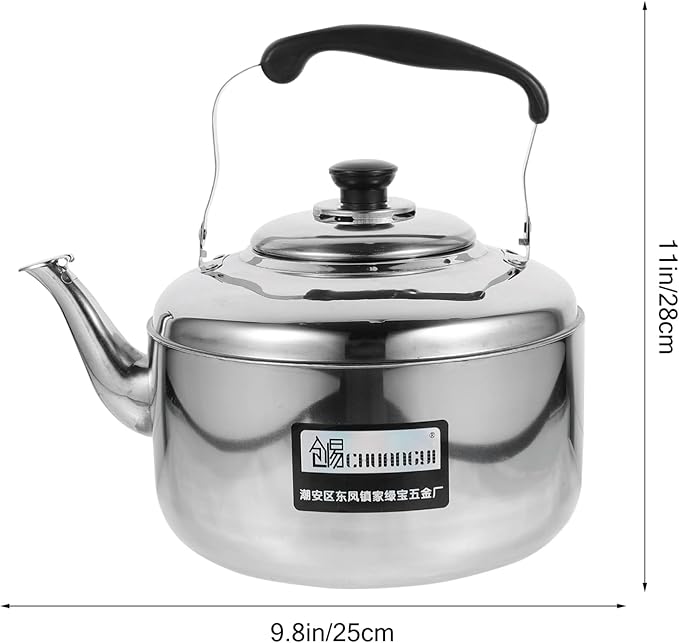Large Capacity Stainless Steel Sounding Kettle for Induction Cooker with Comfortable Anti-scald Handle for Home Use and Quick Heating