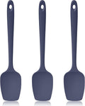 600ºF Heat Resistant Spatulas, High Heat Food Safe Semless Kitchen Silicone Spoon Spoonula Scraper Set for Cooking Baking Mixing Scraping Stirring Nonstick Cookware Pan (3Pcs,Midniaht Blue)