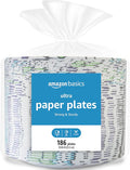 Amazon Basics Ultra Paper Plates, 10 Inch, Disposable, 100 Count