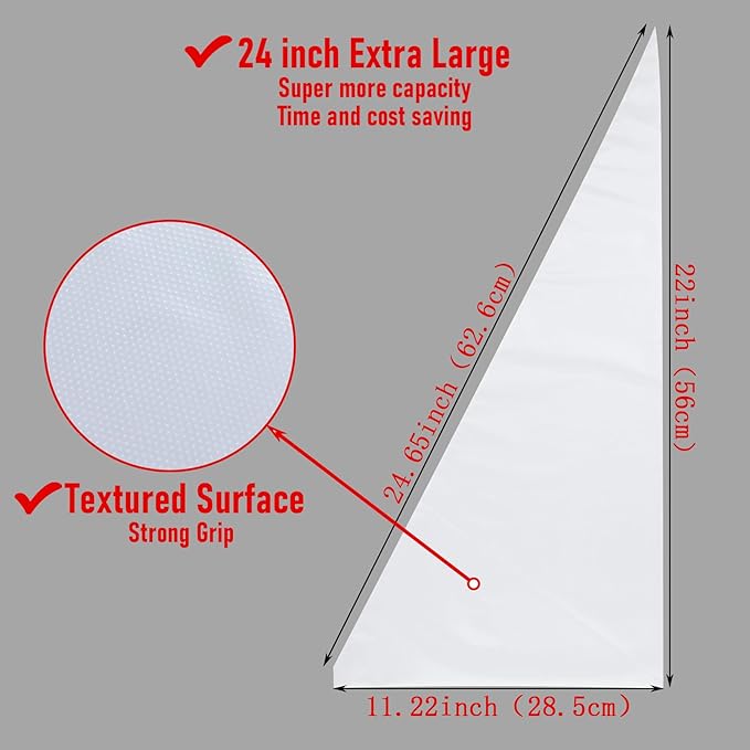 24 Inch Large Piping Bags,100 Pack Icing Bags Disposable Pastry Bag,Thick Non-Slip & Anti-Burst Icing Piping Pastry Bag For Frosting Decorating Dessert Cake Cupcake Cookie