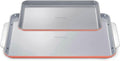 Caraway Non-Stick Ceramic Baking Sheet Duo - Naturally Slick Ceramic Coating - Non-Toxic, PTFE & PFOA Free - 18 x 13" Large & 15 x 10" Medium - Perracotta