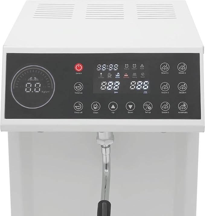 Commercial Milk Frother, 8L Automatic Milk Foam Machine Electric Steam Milk Frothing Machine Coffee Milk Foam Machine Steamer with LED Display for Tea Coffee Shop