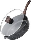 Kordisen Nonstick Deep Frying Pan with Lid, 11 Inch Non Stick Skillet, Saute Pan for Cooking, Healthy Induction Cookware, PFOA Free