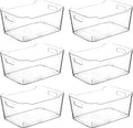 Clear Plastic Storage Bins, Pantry Organizers and Storage Containers, Large Fridge Organizer Bins, Home Kitchen Cabinet Organizer, Medicine Cabinet Bin for Organizing Freezer Closet