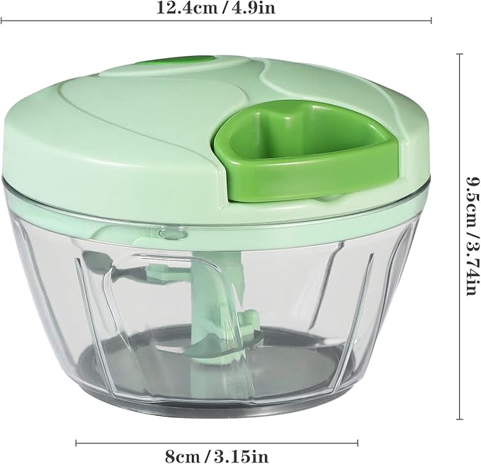 Cambom Manual Food Chopper Vegetable Cutter, Hand String Vegetable Chopper Onions Cutter for Vegetable Fruits Nuts BPA Free Food Safe Material, 550ml Green