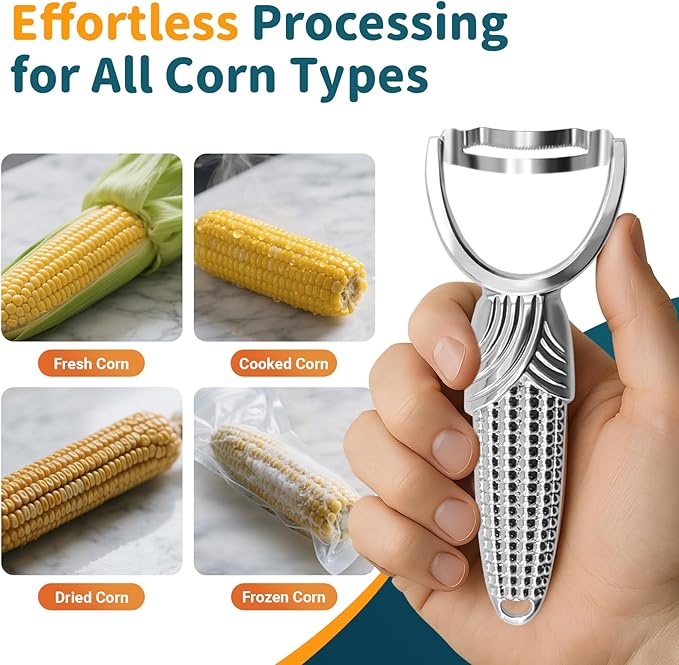 Corn Stripper Tool, Stainless Steel Corn Peeler - Easy to Use Manual Tool for Corn on the Cob Kitchen Gadget