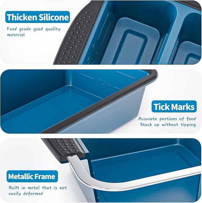 Silicone Freezer Tray With Lid, 2 Large 4 Cup Large Soup Freezer Molds Container for Meal Prepping, Ice Cube Tray, Perfect for Storing Leftovers, Sauces, Lasagna, 2-Pack