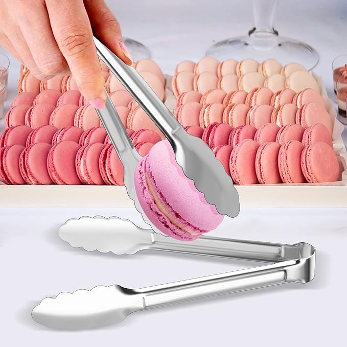 8 Pack Serving Tongs XEVOM Kitchen Tongs,Buffet Tongs, Stainless Steel Food Tong Serving Tong,small tongs (9inch)