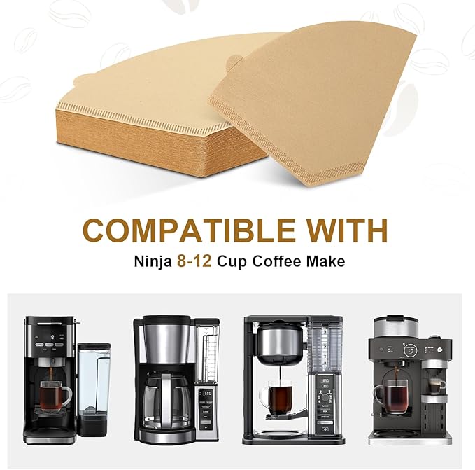Coffee Filters 4 Cone Paper for Ninja Coffee Maker, 100pcs Unbleached #4 Filter for Ninja Programmable Brewer Machine