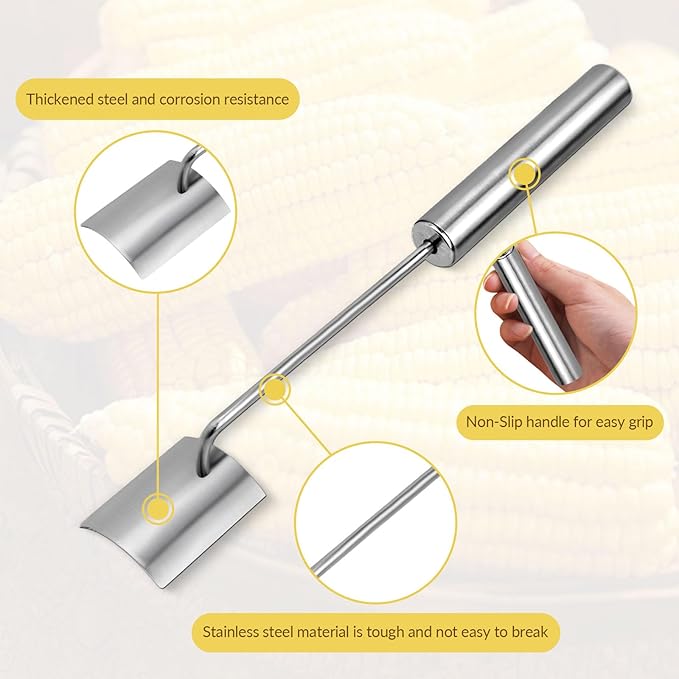 Long Handle Stainless Steel Corn Cob Stripper,Corn Cob Thresher,Corn Peeler,Corn Stripper,Corn Thresher,Corn Scraper (Style-C)