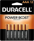 Duracell Coppertop AAA Batteries with Power Boost Ingredients, 12 Count Pack Triple A Battery with Long-lasting Power, Alkaline AAA Battery for Household and Office Devices