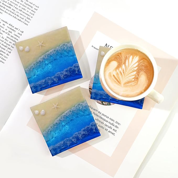 6 PCS Thickened Coaster Resin Mold, Silicone Mold for Epoxy Resin Casting, DIY Coasters, Bowl Mats, Candle Holders, Home Decoration
