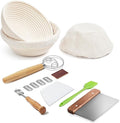Sourdough Bread Baking Supplies - Banneton Bread Proofing Basket Set of 2, Banneton Basket 9 Inch Round Proofing Baskets Sourdough Starter Kit for Making Baking Fermentation