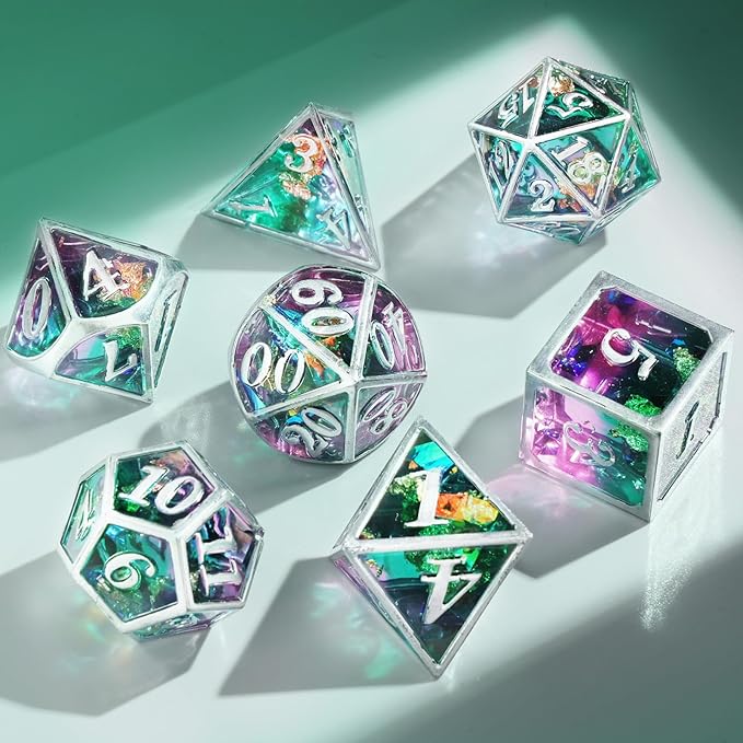 LET'S RESIN Upgraded Large DND Silicone Molds for Resin with 7 Cavities, Polyhedral Stereoscopic Game Epoxy Resin Molds for DIY Dice Making, Table Board Game