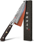 Japanese Paring Knife 5 Inch Petty Knives with 67 Layers Damascus Steel AUS-10 Core, Small Damascus Chef Knife with Full-Tang Ebony Wood Handle and Premium Gift Box (Hammered Damascus Series)