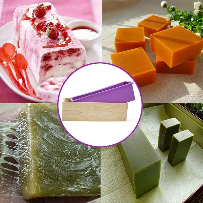 Silicone soap molds -Soap Cutting Tool Set Wooden Bamboo (2 Pcs Wooden Cover)