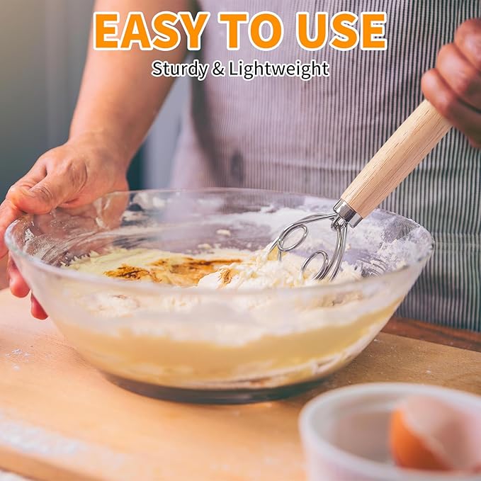 ALLTOP Danish Dough Whisk and Bread Lame Set - Dough Mixer and Bread Scoring Knife for Easy Mixing,Cuts - Essential Sourdough Making Tool for Novices & Expert Bakers