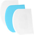 SURDOCA Dough Scraper Bench Scraper - 3P 7.1x4.9" Plastic Flexible Bowl Scraper, Sharp Edge & Angles Cake Scraper. Non-Slip Bakeware Decorating Tools Sculpting & Modeling Tools - White+Blue+White