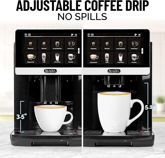 Zulay Magia Fully Automatic Espresso Machine With Grinder - 19 Customizable Coffee Options - Auto-Cleaning For Easy Maintenance - Milk-Foam System For Latte, Cappuccino, Macchiato - New Silver
