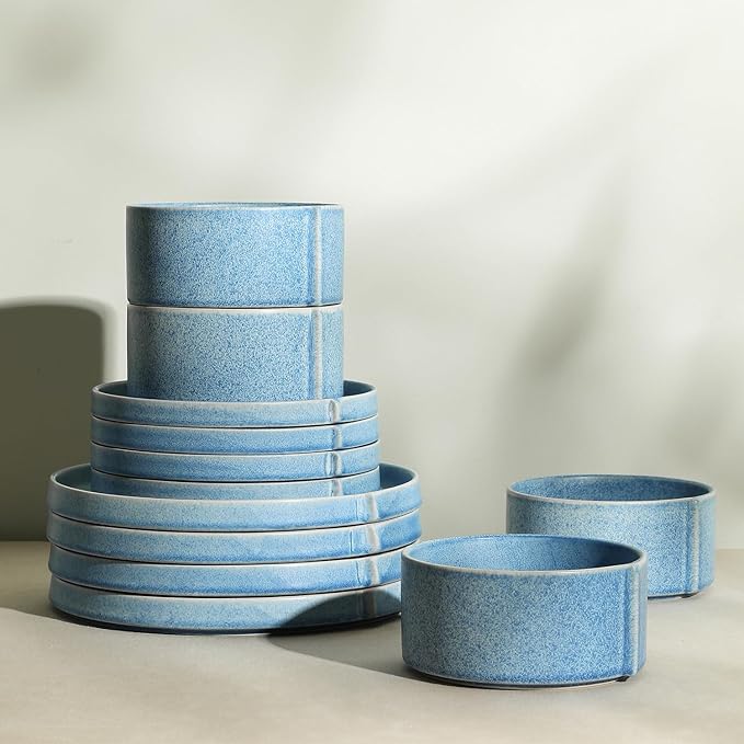 Stone Lain Bao 12-Piece Dinnerware Set Stoneware, Blue