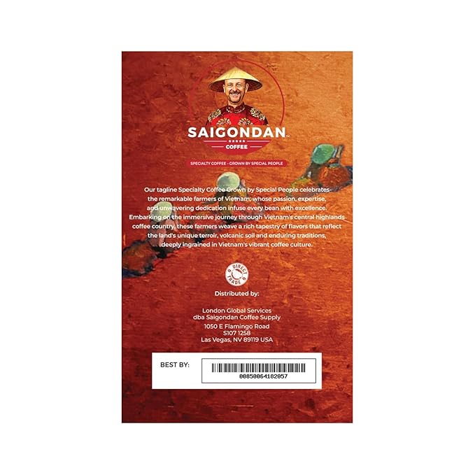 Pour Over Vietnamese Coffee – Saigondan Adventure | Espresso Robusta | 100% Robusta | Instant Specialty Coffee | Small Batch Roasted | Direct Trade | Naturally Sweet | 18 Sachets