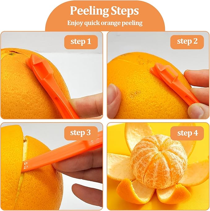 8 Pcs Orange Peeler Tools- Easy Orange & Lemon Fruit Peel Cutter Vegetable Slicer Fruit Tools