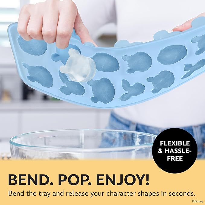 Disney Pooh Silicone Ice Cube Tray – 2 Pack Ice Trays for Freezer with Fun Pooh Ice Molds – Flexible BPA-Free Silicone Molds for Ice, Chocolate, and More (Pooh (Baby Blue))