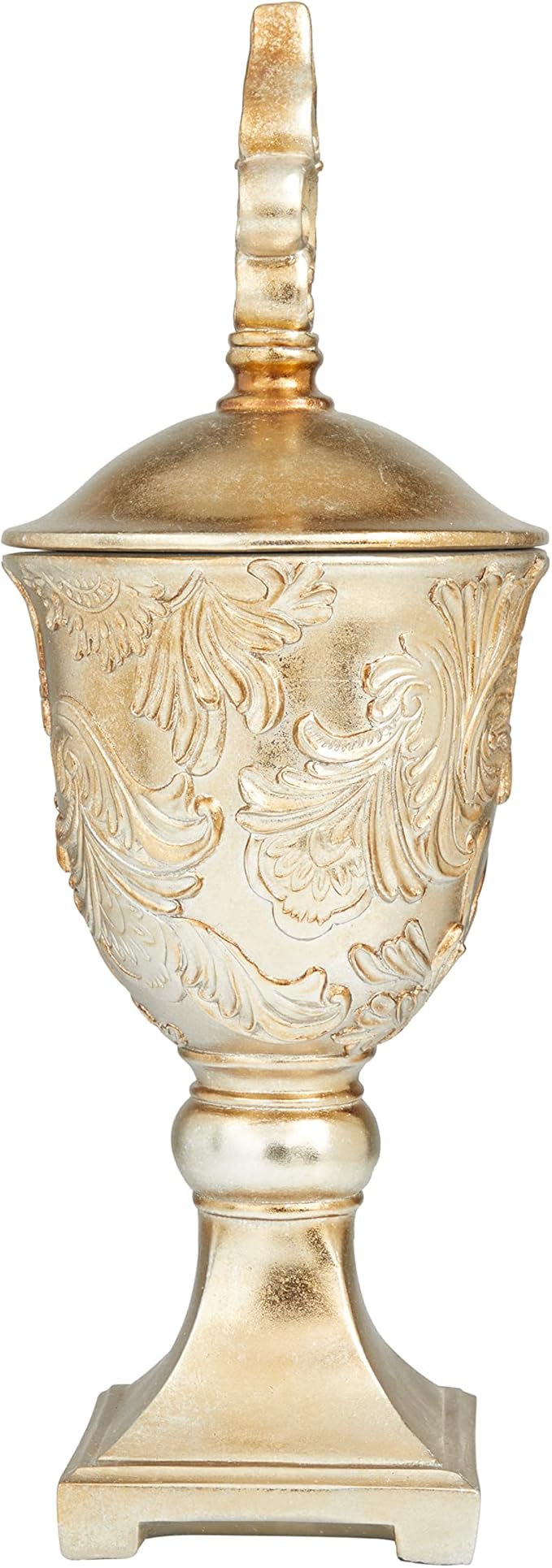 Deco 79 Polystone Solid Decorative Jars, 7" x 7" x 19", Gold