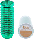 Gifbera Mini Foil Baking Cups Green, 300-Count Bright Foil Paper Green Cupcake Liners Mini Size