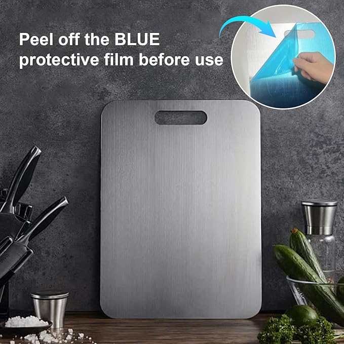 Katuchef Titanium Cutting Board,2026 New 100% Pure Titanium Cutting Boards for Kitchen,Non toxic Doubld-Side Durable Chopping Boards, Easy to Clean and Store(1PC-M:13.38 * 9.05)