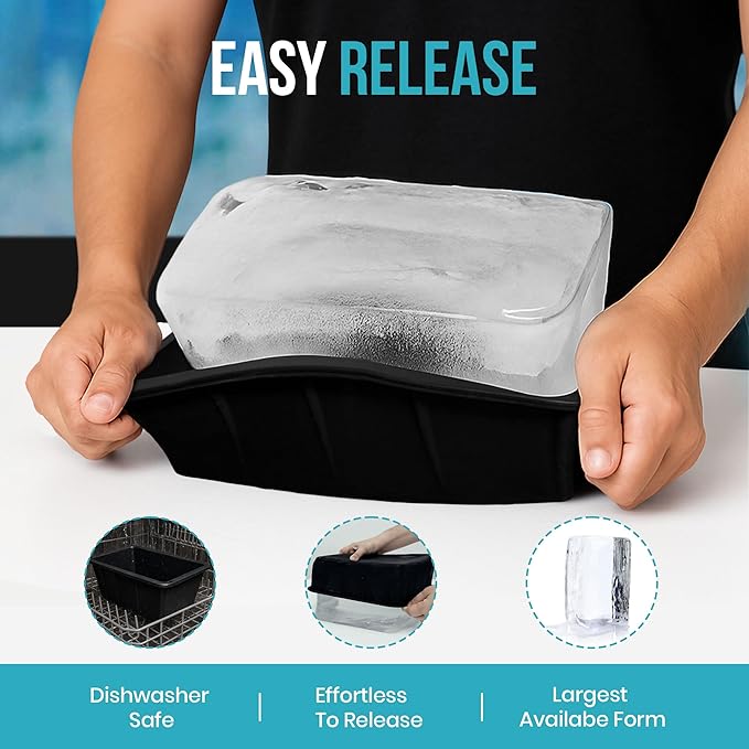 Extra Large Ice Block Mold (3-Pack) – 13 lbs Silicone Ice Brick Maker for Ice Bath & Cold Plunge – Giant Cube for Recovery, Muscle Relief & Coolers, Dishwasher Safe