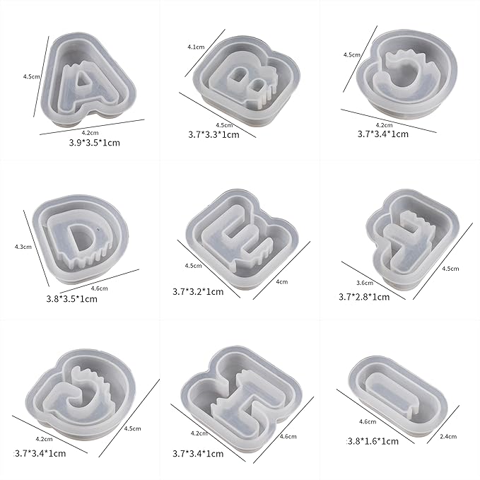 26 Pack Small Matte Letter Mold Set - Alphabet, Animal & Clay Molds for Resin Casting, Candle Making & Home Decor
