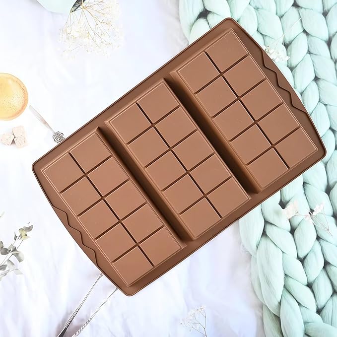 1 Pc Chocolate Bar Mold, 10 Snap 4/5 Inch Deep Large Chocolate Mould Silicone Break Apart Thick Silicone Molds for Candy, Dubai Pistachio, Snacks and Desserts