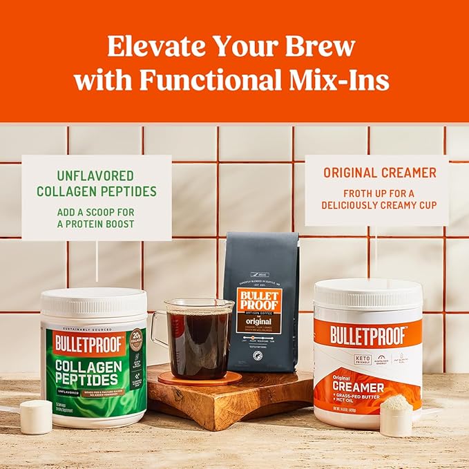 Bulletproof Original Medium Roast Ground Decaf Coffee, 12 Ounces, 100% Arabica Coffee, Clean Coffee Tested for Toxins, Packaging May Vary (Pack of 2)