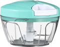 Ourokhome Manual Food Processor Vegetable Chopper, Portable Hand Pull String Garlic Mincer Onion Cutter for Veggies, Ginger, Fruits, Nuts, Herbs, etc., 500ml, Teal