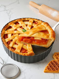 9.5*2.2 Inch Deep Tart Pan w/ Pie Cake Server. Removable Bottom, Non-Stick Coating, Rugged Carbon Steel for Tart Quiche Baking. Gift for Women Wife Christmas Thanksgiving Party Festival Family