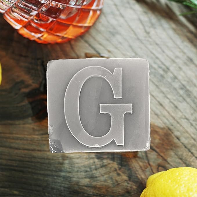 Letter G Monogram Ice Cube Mold Custom Ice Cube Mold 2 Inch Big Initials Silicone Ice Cube Tray Gifts for DAD Gifts for Him