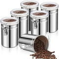 Lallisa 9 Pcs Stainless Steel Canisters 62 oz Stainless Steel Containers with Lids Food Storage Container with Airtight Clamp Lid Coffee Containers for Tea Sugar Coffee Flour Kitchen Counters