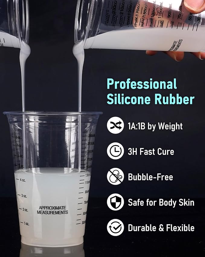 Nicpro 140oz Silicone Mold Making Kit, 15A Platinum Liquid Silicone Rubber, Flexible Silicone Molds Maker Mix Ratio 1:1 for Casting 3D Resins Candle Soap Molds DIY with Gloves, Sticks, Mixing Cups