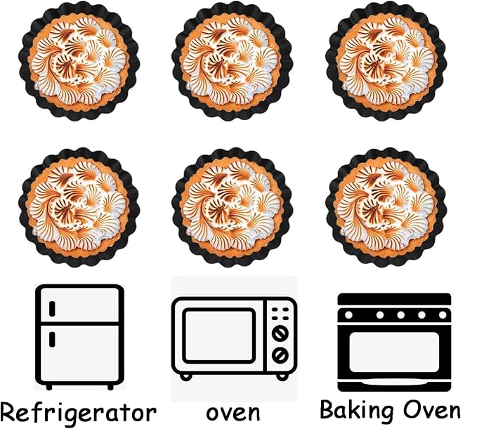 Tart Pans 4 Inch with Removable Bottom Fluted Pie Tart Pans, Round Non-Stick Pan Quiche Pan, for Baking Pizza Mousse Cakes, Christmas Dessert