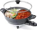 TWIN™ Electric Hot Pot with Divider | EvenHeat Cast Aluminum Non-Stick Pot for No-Spot Cooking | 1500W Fast Heating | 4.5QT Dual-Flavor Shabu Shabu Pot for Family Use | 1-Yr Warranty