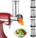 Stainless Steel Slicer Shredder Attachment for KitchenAid Stand Mixers, Large Vegetable Slicer Cheese Grater Attachment for Kitchenaid, Salad Maker Grinding Powder with 4 Blades