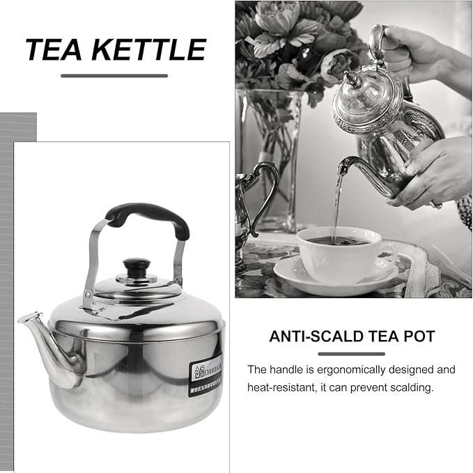 Large Capacity Stainless Steel Sounding Kettle for Induction Cooker with Comfortable Anti-scald Handle for Home Use and Quick Heating