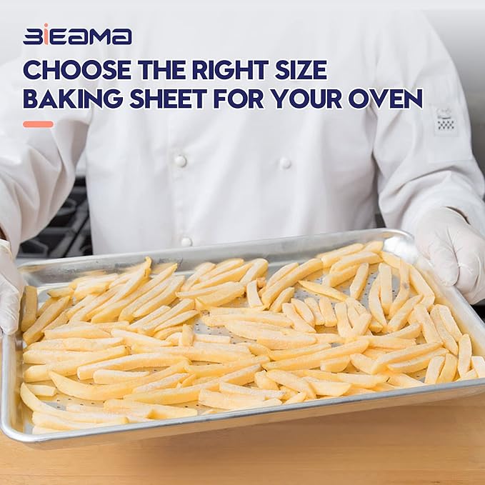 6 Pack Full Size 18" x 26" Aluminum Baking Sheet Pan Perforated, Commercial Bakery Equipment Cookie Sheets, NSF Approved Baking Tray