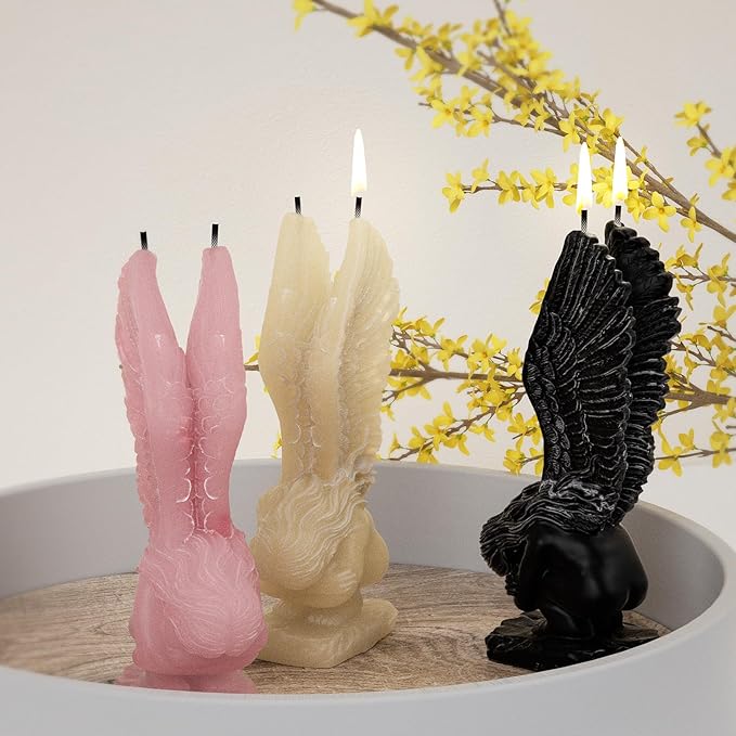 Large Wing Angel Mold Angel Silicone Wave Spiral Candle Mold - Silicone Resin Casting Molds for Candle & Resin & Soap Craft Supplies