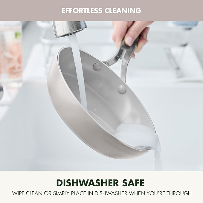 GreenPan Nova 8" Frying Pan Skillet, Oprah’s Favorite Things 2024, Ceramic Nonstick Cookware, PFAS Free, Toxin-Free, Induction Suitable, Dishwasher & Oven Safe, Durable, Easy Clean, Clay