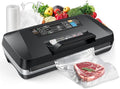 95kpa Vacuum Sealer, Commercial Fully Automatic Food Sealer, Powerful Sealing System, Double Heat Seal, Built-in Cutter and Bag Storage, 1 Roll Bag and 10 Precut Bags