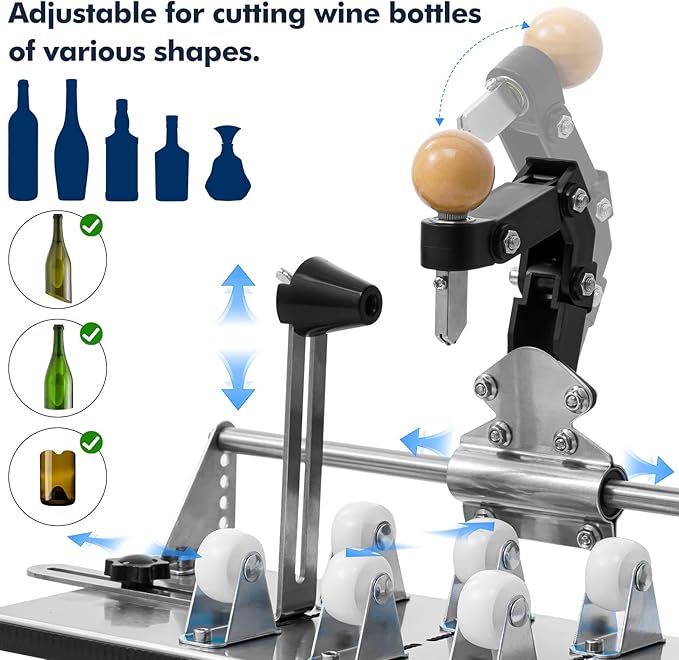 Wine Bottle Cutter,Glass Bottle Cutter kit,Glass Bottle Cutter Set Glass Bottle Cutter for All Shapes, Bottle Cutter Glass Cutter kit Round and Square, Wine Bottle Cutter Tools, Bottle DIY Craft Kit