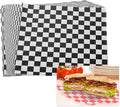PATIKIL 7.1" x 7.1" Waxed Paper Sheets, 50Pcs Square Pattern Oil-absorbing Dry Food Wrapping Paper for Bakery Coffee Shop Home Baking Kitchen DIY, Black