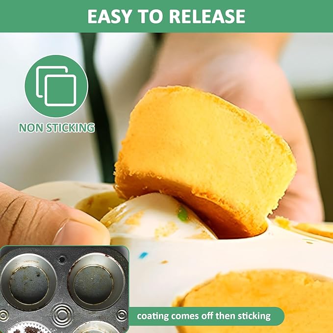 RHBLME 3 Pack Mini Muffin Silicone Molds, Metal Reinforced Frame Cupcake Pans 24 Cups Mini Muffin Pan, Nonstick Silicone Muffin Pan with Handle for Baking Muffins Egg Bites Cupcakes